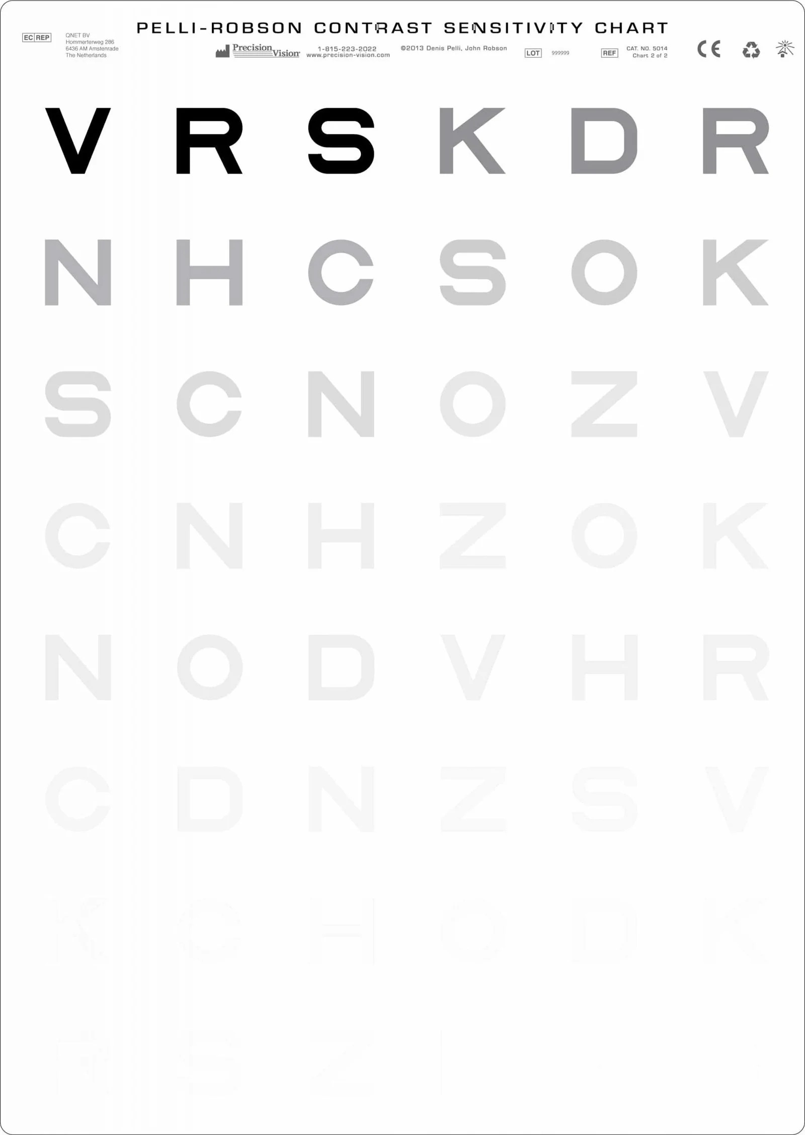 Pelli Robson Contrast Sensitivity Chart - Image 3