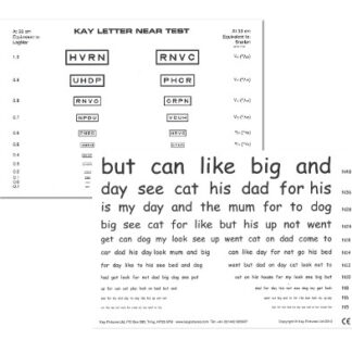 Kay Letter Test Near Test Card